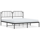 vidaXL fekete fém ágykeret fejtámlával 183 x 213 cm