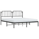 vidaXL fekete fém ágykeret fejtámlával 183 x 213 cm