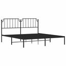 vidaXL fekete fém ágykeret fejtámlával 183 x 213 cm