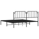 vidaXL fekete fém ágykeret fejtámlával 183 x 213 cm
