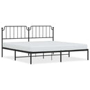 vidaXL fekete fém ágykeret fejtámlával 193 x 203 cm