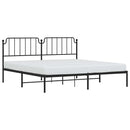 vidaXL fekete fém ágykeret fejtámlával 193 x 203 cm