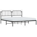 vidaXL fekete fém ágykeret fejtámlával 193 x 203 cm
