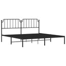 vidaXL fekete fém ágykeret fejtámlával 193 x 203 cm
