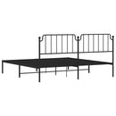 vidaXL fekete fém ágykeret fejtámlával 193 x 203 cm