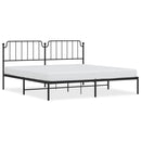 vidaXL fekete fém ágykeret fejtámlával 200 x 200 cm