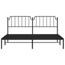 vidaXL fekete fém ágykeret fejtámlával 200 x 200 cm