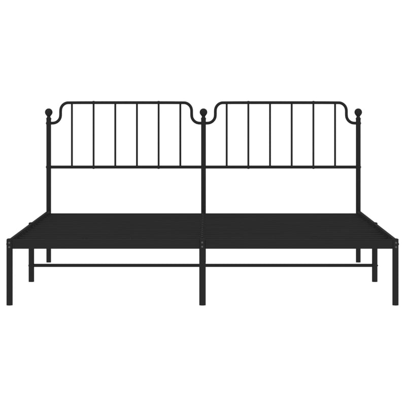vidaXL fekete fém ágykeret fejtámlával 200 x 200 cm