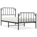 vidaXL fekete fém ágykeret fej- és lábtámlával 90 x 200 cm