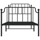vidaXL fekete fém ágykeret fej- és lábtámlával 90 x 200 cm