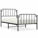 vidaXL fekete fém ágykeret fej- és lábtámlával 100 x 200 cm