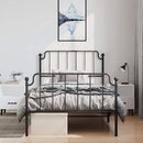 vidaXL fekete fém ágykeret fej- és lábtámlával 100 x 200 cm