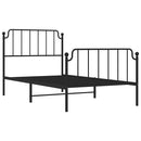 vidaXL fekete fém ágykeret fej- és lábtámlával 100 x 200 cm