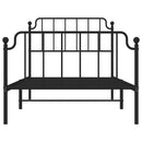 vidaXL fekete fém ágykeret fej- és lábtámlával 100 x 200 cm