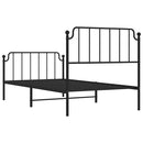 vidaXL fekete fém ágykeret fej- és lábtámlával 100 x 200 cm