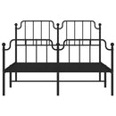 vidaXL fekete fém ágykeret fej- és lábtámlával 135 x 190 cm