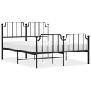 vidaXL fekete fém ágykeret fej- és lábtámlával 140 x 190 cm