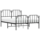 vidaXL fekete fém ágykeret fej- és lábtámlával 140 x 190 cm