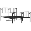 vidaXL fekete fém ágykeret fej- és lábtámlával 140 x 190 cm