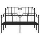 vidaXL fekete fém ágykeret fej- és lábtámlával 140 x 190 cm
