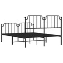 vidaXL fekete fém ágykeret fej- és lábtámlával 140 x 190 cm