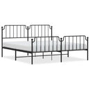 vidaXL fekete fém ágykeret fej- és lábtámlával 183 x 213 cm
