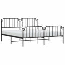 vidaXL fekete fém ágykeret fej- és lábtámlával 183 x 213 cm
