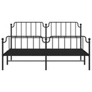 vidaXL fekete fém ágykeret fej- és lábtámlával 183 x 213 cm