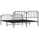 vidaXL fekete fém ágykeret fej- és lábtámlával 183 x 213 cm