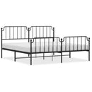 vidaXL fekete fém ágykeret fej- és lábtámlával 193 x 203 cm