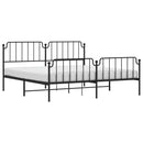 vidaXL fekete fém ágykeret fej- és lábtámlával 193 x 203 cm