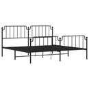 vidaXL fekete fém ágykeret fej- és lábtámlával 193 x 203 cm