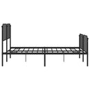 vidaXL fekete fém ágykeret fej- és lábtámlával 193 x 203 cm