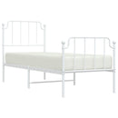 vidaXL fehér fém ágykeret fej- és lábtámlával 75 x 190 cm