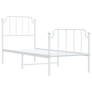 vidaXL fehér fém ágykeret fej- és lábtámlával 75 x 190 cm