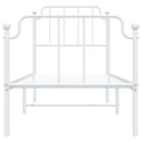 vidaXL fehér fém ágykeret fej- és lábtámlával 75 x 190 cm