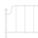 vidaXL fehér fém ágykeret fej- és lábtámlával 135 x 190 cm