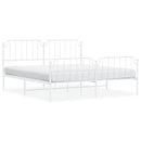 vidaXL fehér fém ágykeret fej- és lábtámlával 183 x 213 cm