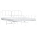 vidaXL fehér fém ágykeret fej- és lábtámlával 183 x 213 cm