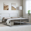 vidaXL fehér fém ágykeret fej- és lábtámlával 183 x 213 cm
