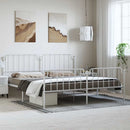 vidaXL fehér fém ágykeret fej- és lábtámlával 183 x 213 cm