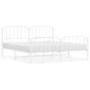 vidaXL fehér fém ágykeret fej- és lábtámlával 193 x 203 cm