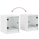 vidaXL fehér éjjeliszekrény üvegajtóval 35 x 37 x 42 cm