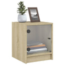 vidaXL 2 db sonoma tölgy színű éjjeliszekrény üvegajtókkal 35x37x42 cm