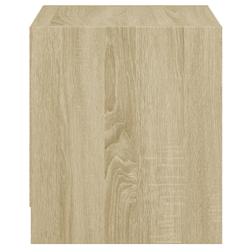 vidaXL 2 db sonoma tölgy színű éjjeliszekrény üvegajtókkal 35x37x42 cm