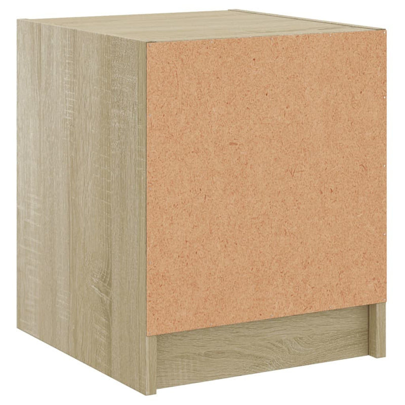 vidaXL 2 db sonoma tölgy színű éjjeliszekrény üvegajtókkal 35x37x42 cm