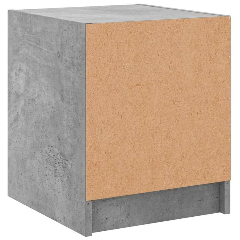 vidaXL 2 db betonszürke éjjeliszekrény üvegajtókkal 35 x 37 x 42 cm