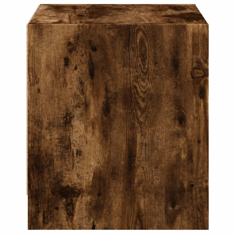 vidaXL 2 db füstös tölgy színű éjjeliszekrény üvegajtókkal 35x37x42 cm