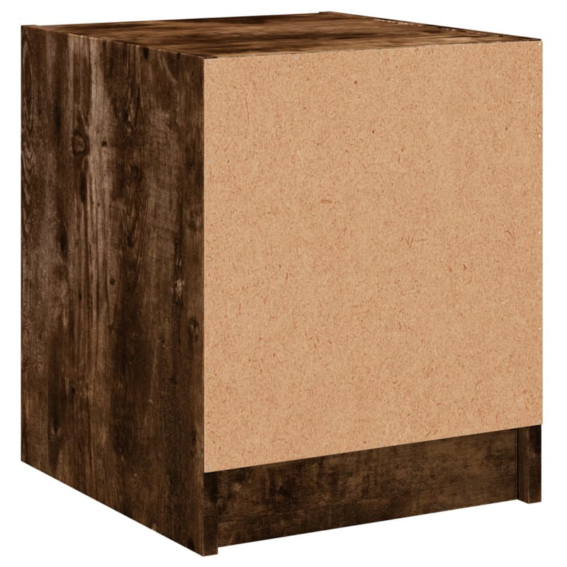 vidaXL 2 db füstös tölgy színű éjjeliszekrény üvegajtókkal 35x37x42 cm