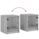 vidaXL szürke sonoma színű éjjeliszekrény üvegajtóval 35 x 37 x 42 cm